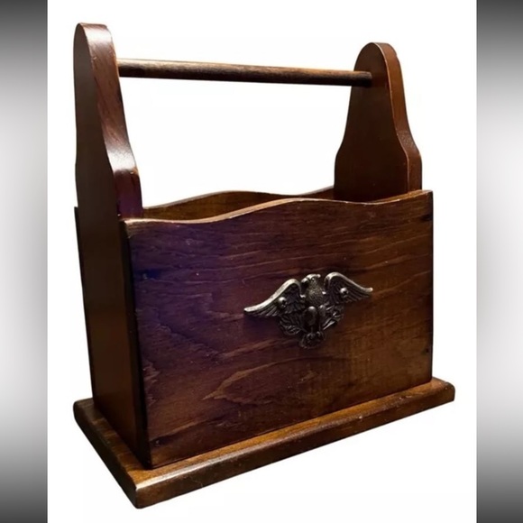 Vintage Solid Wood Mail Letter Box Features Eagle Country Americana Farmhouse